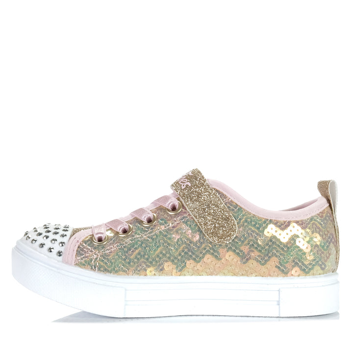 Skechers Kids' Twinkle Sparks - Sequin Party 314812L Gold/Pink Youth Shoes