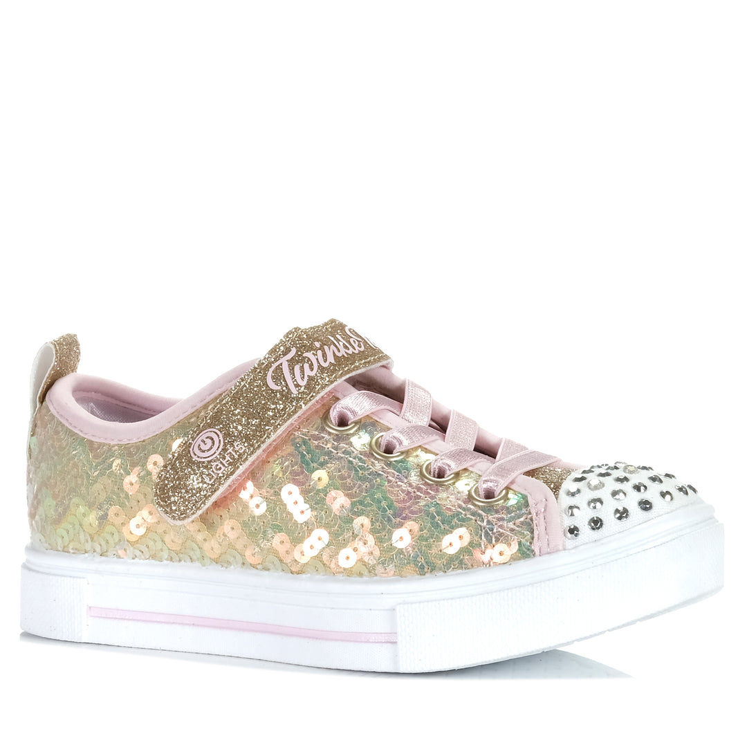 Skechers Kids' Twinkle Sparks - Sequin Party 314812L Gold/Pink Youth Shoes