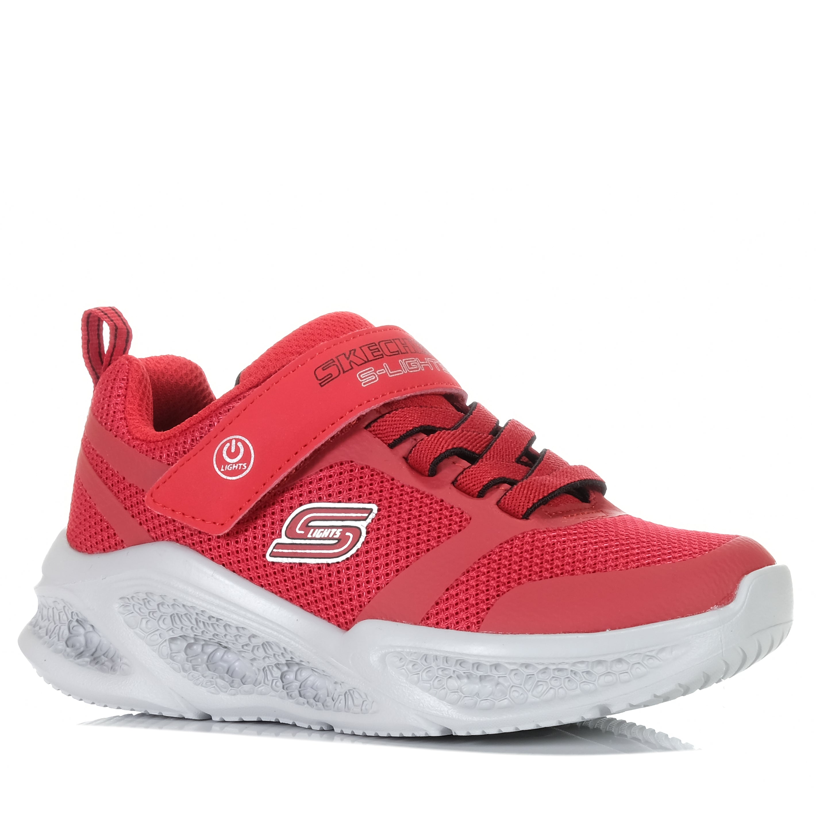 Red and store black skechers