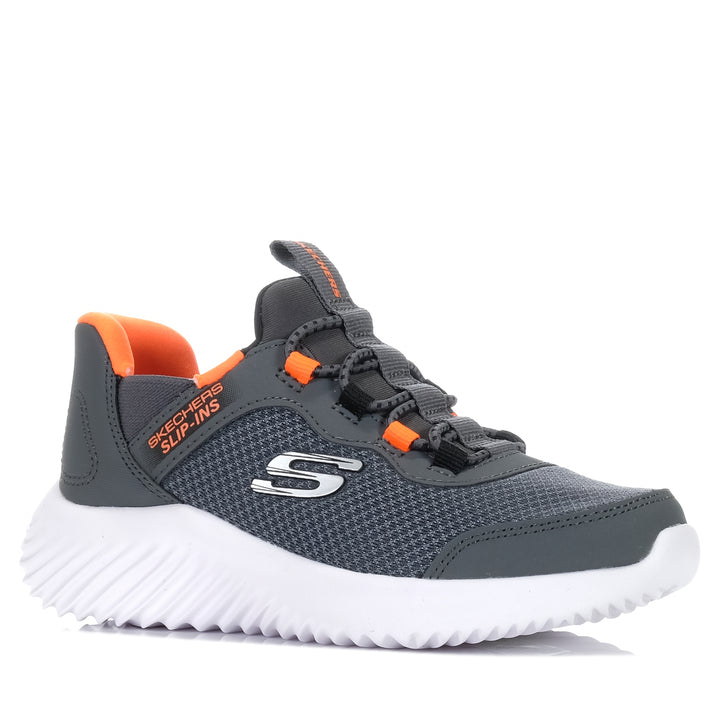 Skechers Slip-Ins: Bounder - Brisk-Burst 403822L Charcoal/Orange Youth Shoes