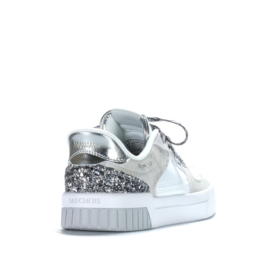 Skechers Slip-Ins: Jade - Radiant Roar White/Silver 185223 Womens Sneakers