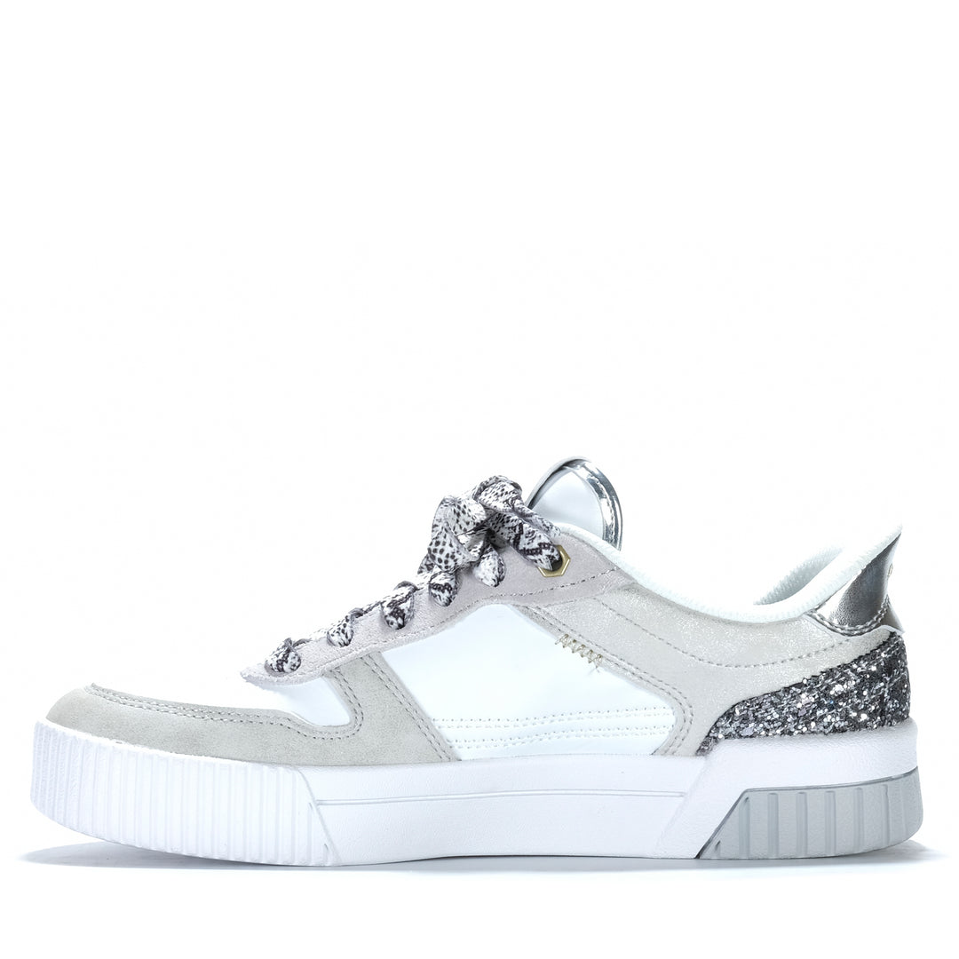 Skechers Slip-Ins: Jade - Radiant Roar White/Silver 185223 Womens Sneakers