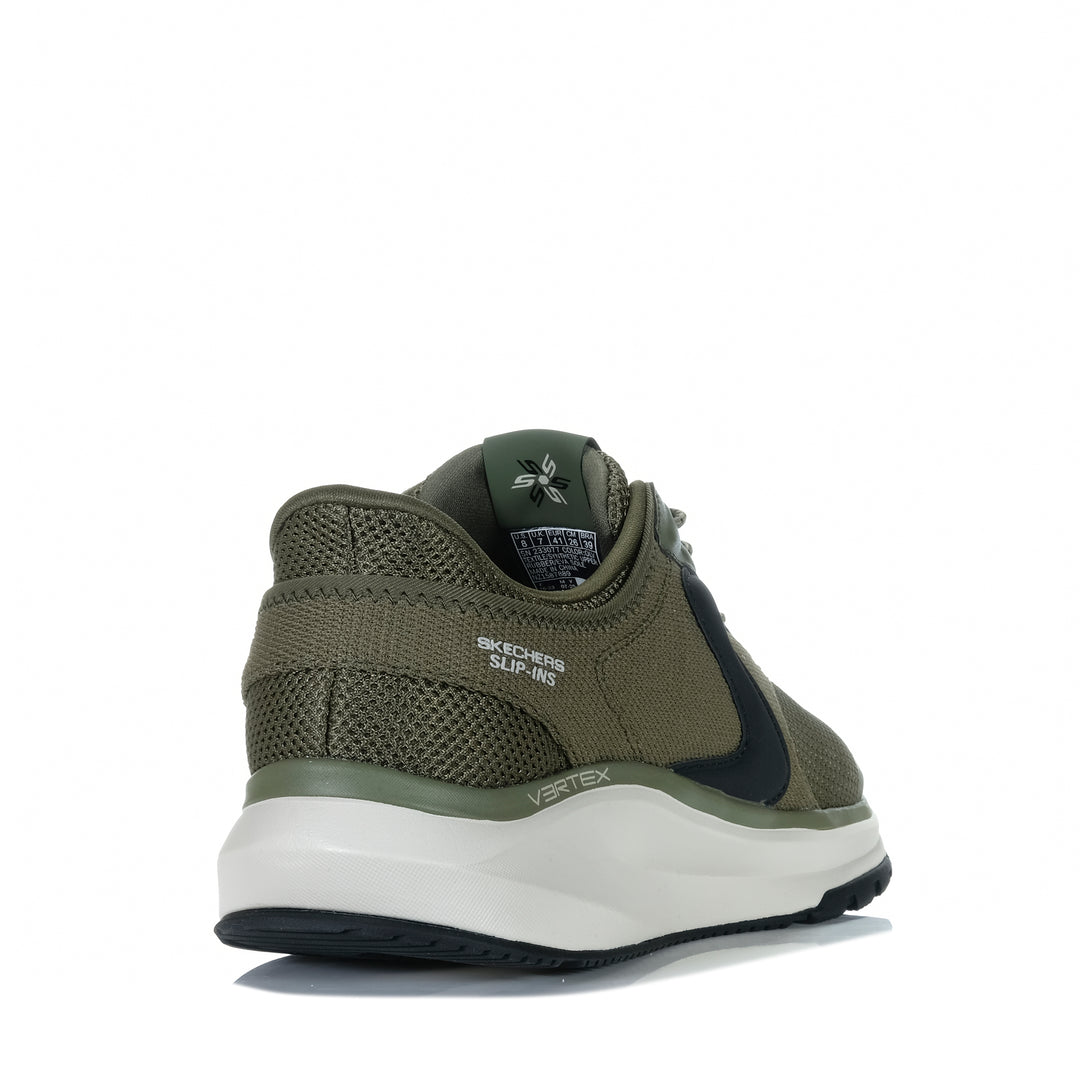 Skechers Slip Ins: Vertex - Vickul Olive 233077 Mens Sneakers
