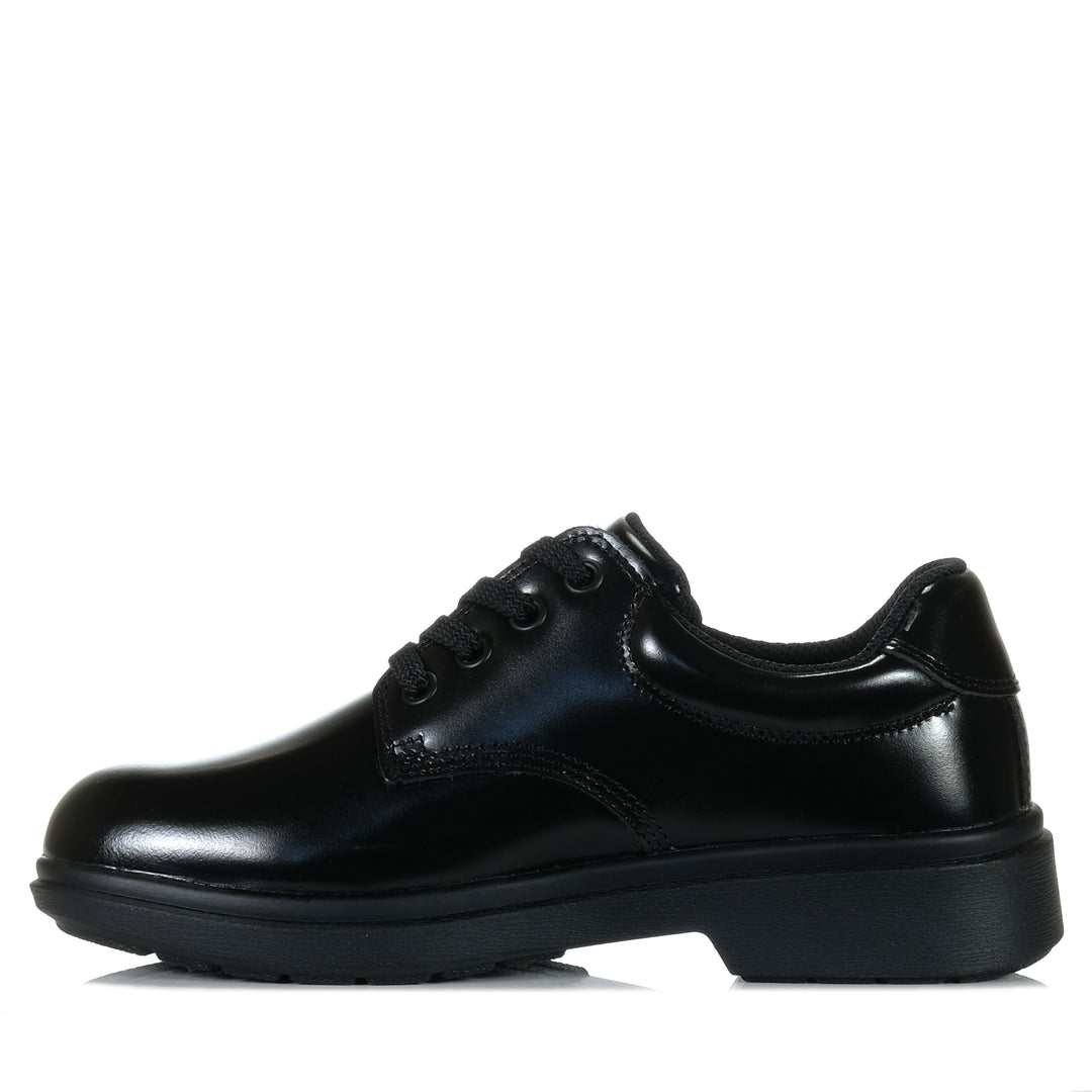 Skechers Smooth Tracks Lace Up 419040L Black School Shoes