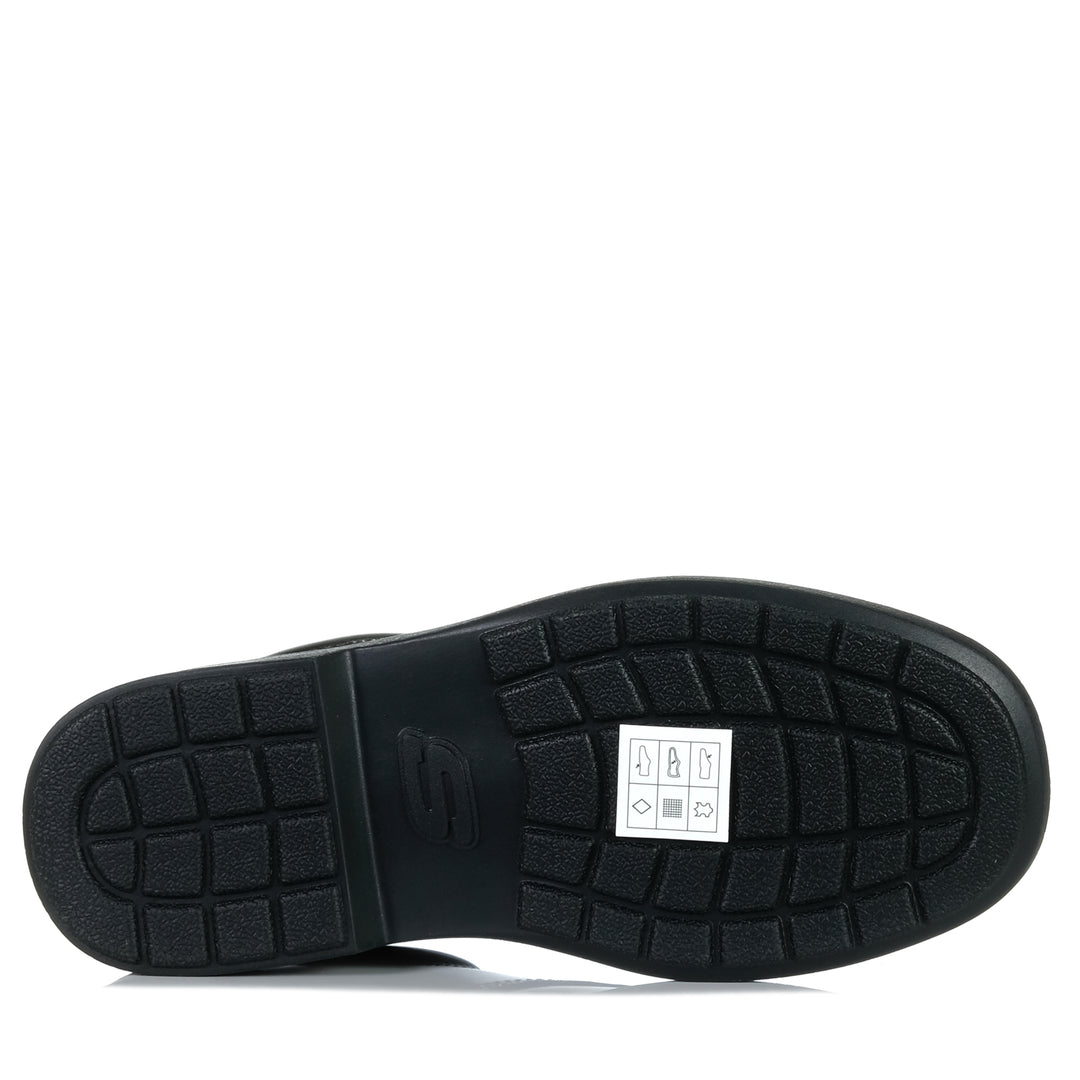 Skechers Smooth Tracks Lace Up 419040L Black School Shoes