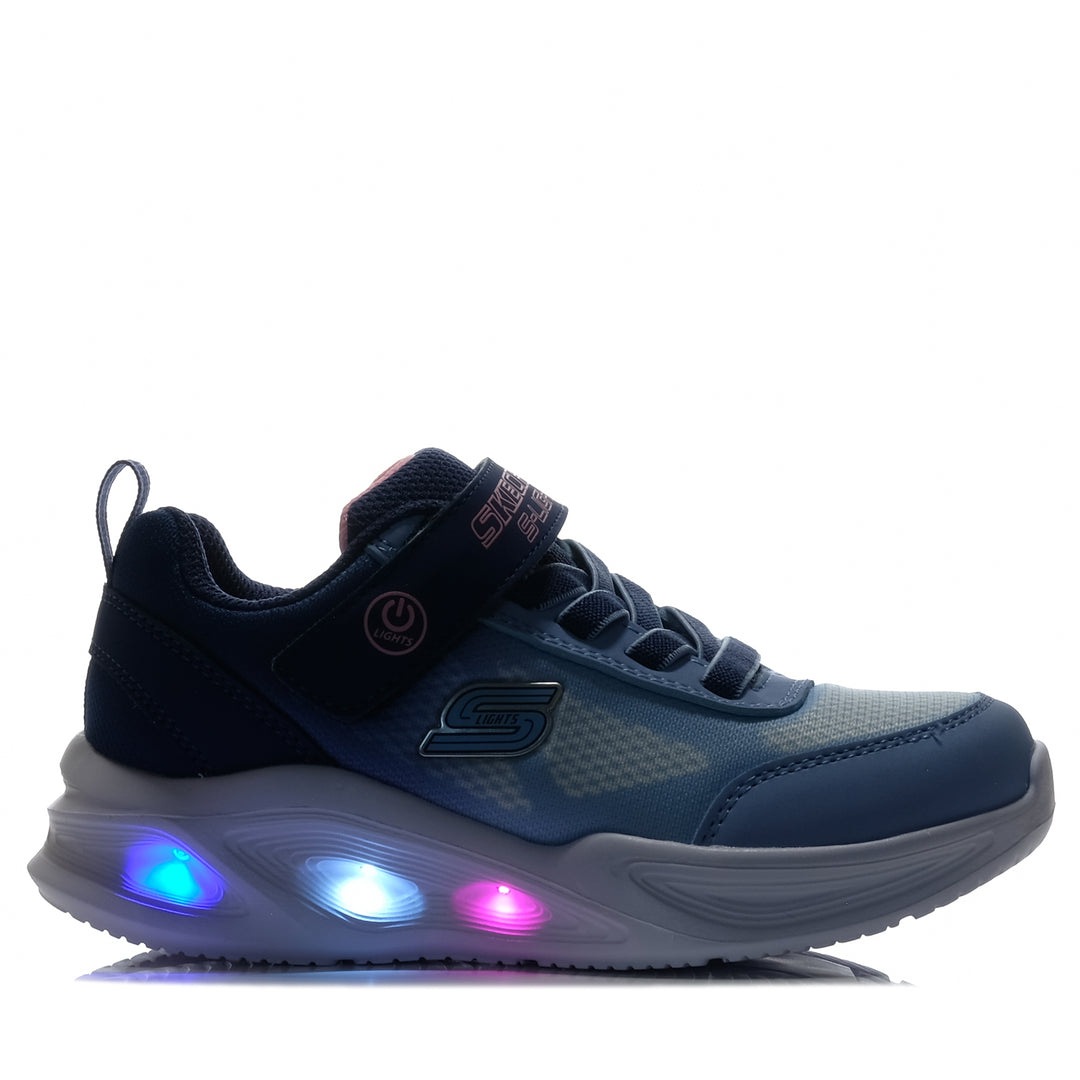 Skechers Sola Glow-Ombre Deluxe 303714L Navy Light Blue Youth Shoes