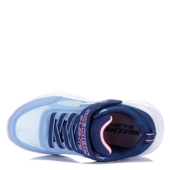 Skechers Sola Glow-Ombre Deluxe 303714L Navy Light Blue Youth Shoes