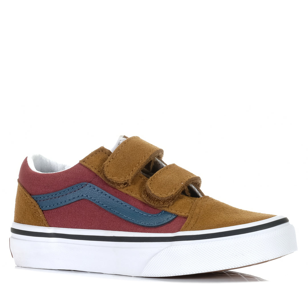 Vans Old Skool V Block Multi/White Youth Shoes