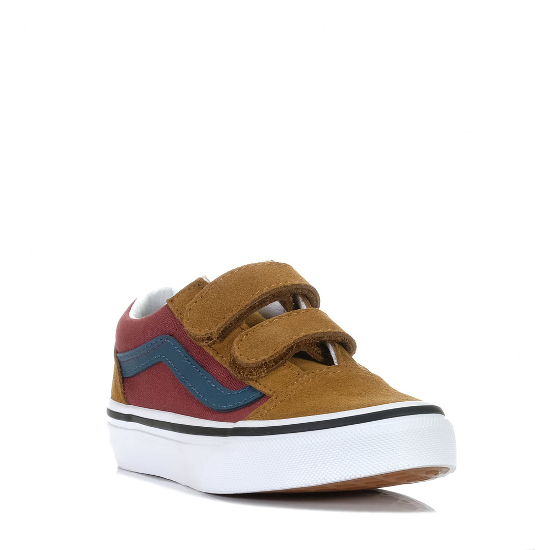 Vans Old Skool V Block Multi/White Youth Shoes