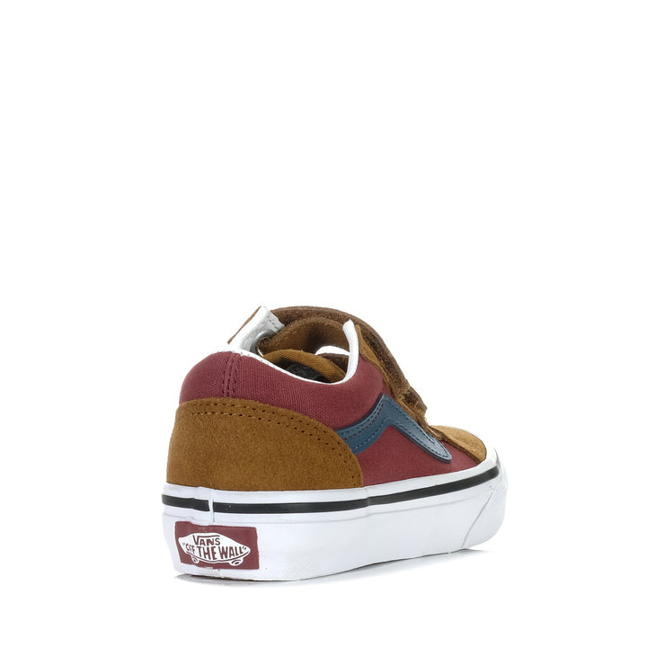 Vans Old Skool V Block Multi/White Youth Shoes