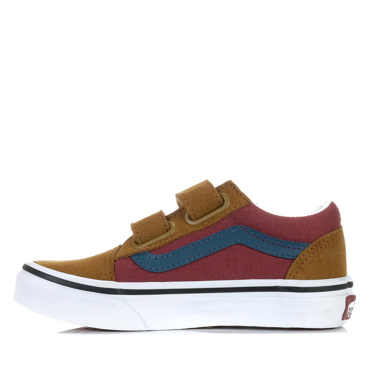 Vans Old Skool V Block Multi/White Youth Shoes
