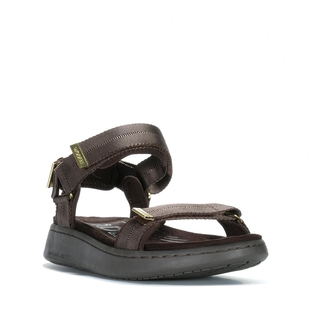 Woden Line Sandal Chocolate Womens Sandals