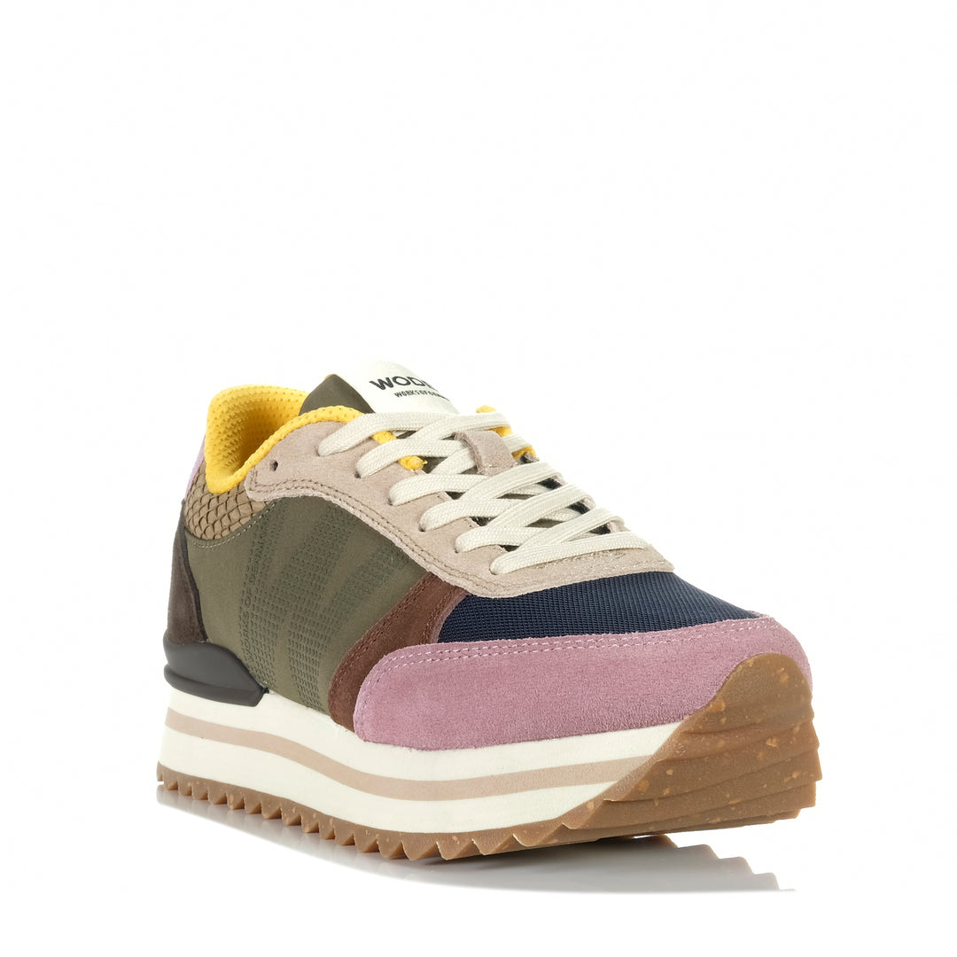 Woden Ronja Plateau Dark Algae Multi Womens Sneakers