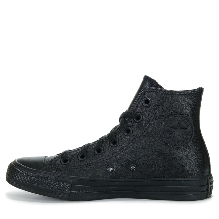 Converse CT All Star Leather High Top Black Mono, 10 M / 12 W US, 11 M / 13 W US, 12 M / 14 W US, 13 M / 15 W US, 3 M / 5 W US, 4 M / 6 W US, 6 M / 8 W US, 7 M / 9 W US, 8 M / 10 W US, 9 M / 11 W US, all star, BF, black, chuck taylor, converse, m, mens, sneakers, unisex, w, womens
