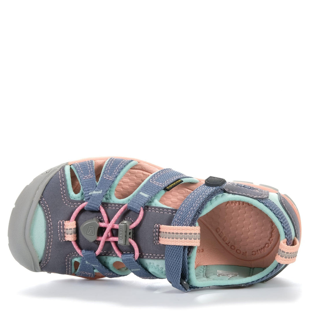 Keen Seacamp II Cnx Flintstone/Ocean Wave, 1 US, 11 US, 12 US, 13 US, 2 US, 3 US, 4 US, 5 US, 6 US, 7 US, blue, keen, kids, sandals, youth