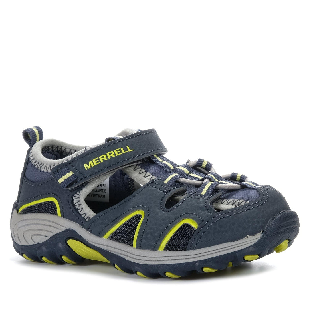 Merrell Hydro H20 Hiker Junior Navy/Lime, 10 US, 5 US, 6 US, 7 US, 8 US, 9 US, blue, kids, merrell, sandals, toddler