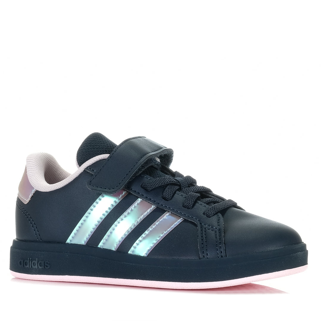 Adidas Grand Court 2.0 EL Youth Aurora Ink/Iridescent, 1 US, 11 US, 12 US, 13 US, 2 US, 3 US, Adidas, black, kids, shoes, youth