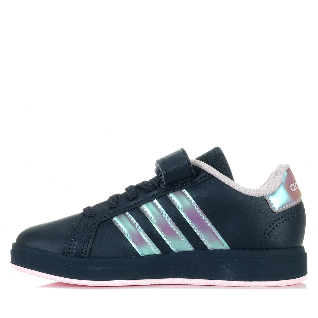 Adidas Grand Court 2.0 EL Youth Aurora Ink/Iridescent, 1 US, 11 US, 12 US, 13 US, 2 US, 3 US, Adidas, black, kids, shoes, youth