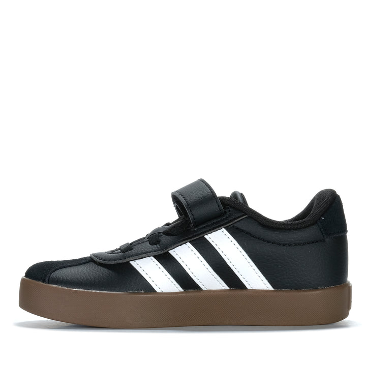 Adidas VL Court 3.0 EL C Kids Black/White/Black Youth Shoes