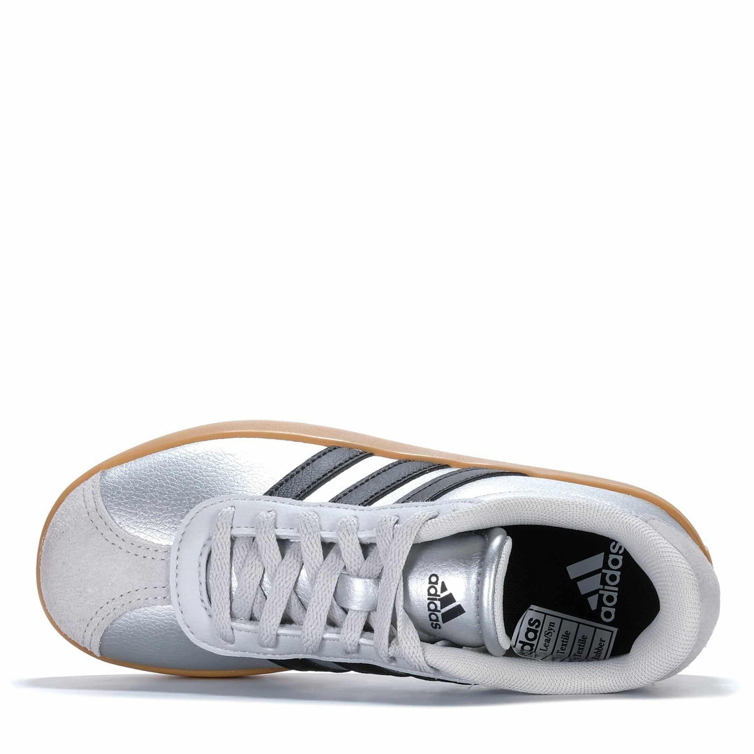 Adidas VL Court 3.0 EL K Kids Silver Metallic/Core Black/Light S Youth Sneakers