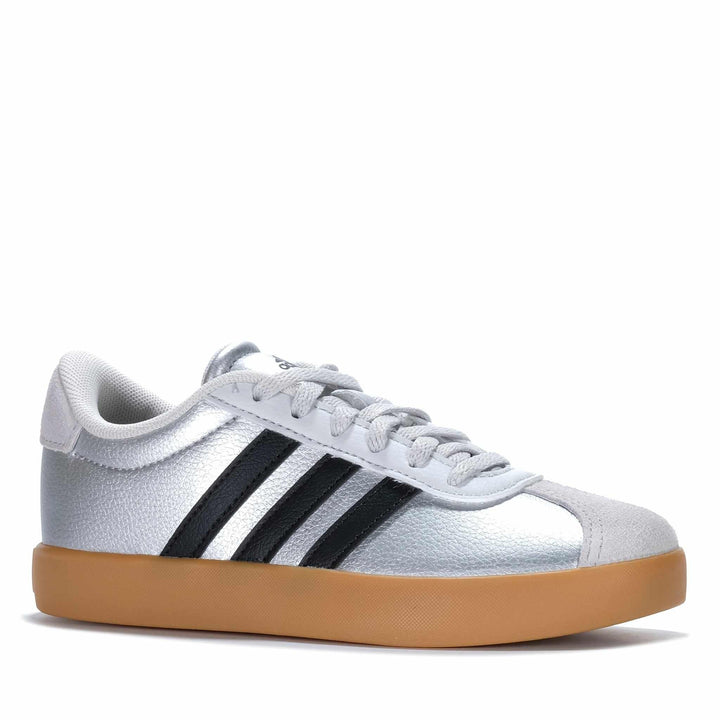 Adidas VL Court 3.0 EL K Kids Silver Metallic/Core Black/Light S Youth Sneakers