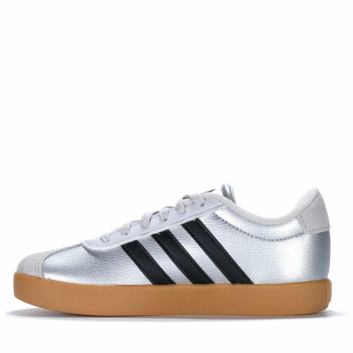 Adidas VL Court 3.0 EL K Kids Silver Metallic/Core Black/Light S Youth Sneakers