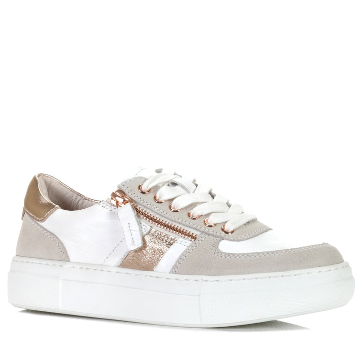 Alfie & Evie Miller White/Rose Gold, Womens, alfie & evie, flats, low-tops, multi, shoes, sneakers, womens