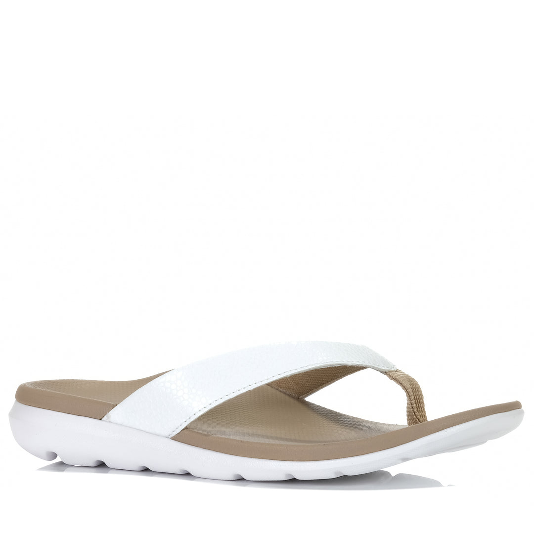 Ascent Groove Womens White, 10 US, 11 US, 6 US, 7 US, 8 US, 9 US, Ascent, flats, jandals, sandals, thongs, white, womens