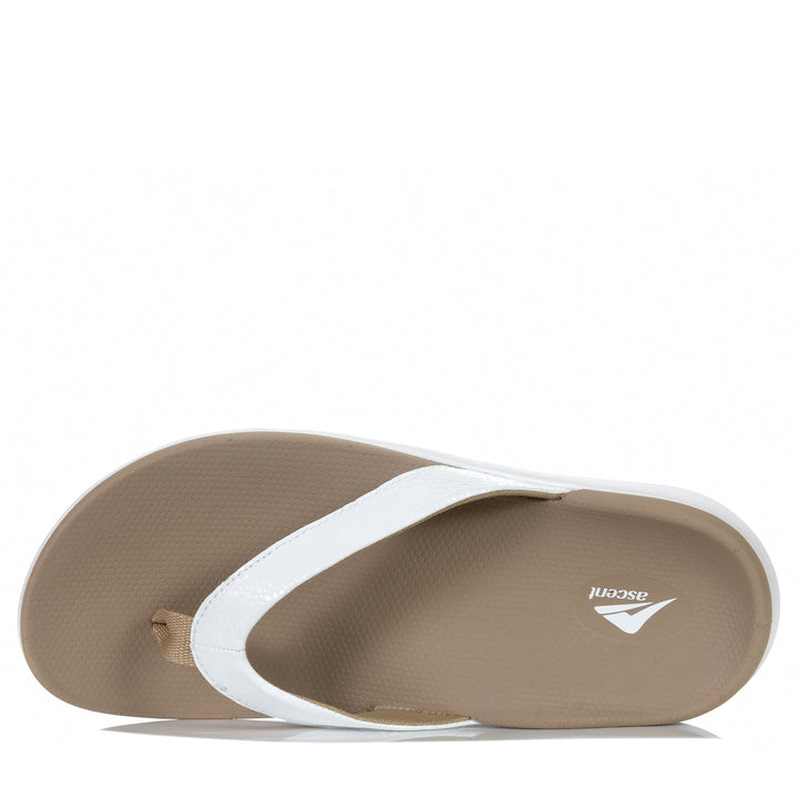 Ascent Groove Womens White, 10 US, 11 US, 6 US, 7 US, 8 US, 9 US, Ascent, flats, jandals, sandals, thongs, white, womens