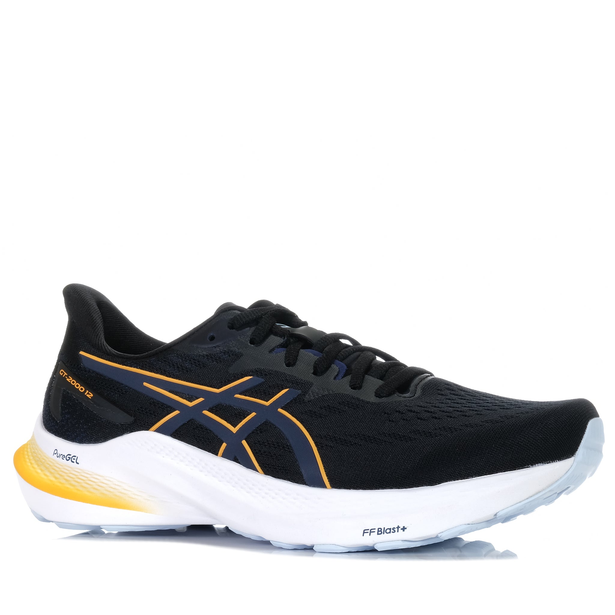 Asics GT 2000 12 Wide 2E Black Fellow Yellow