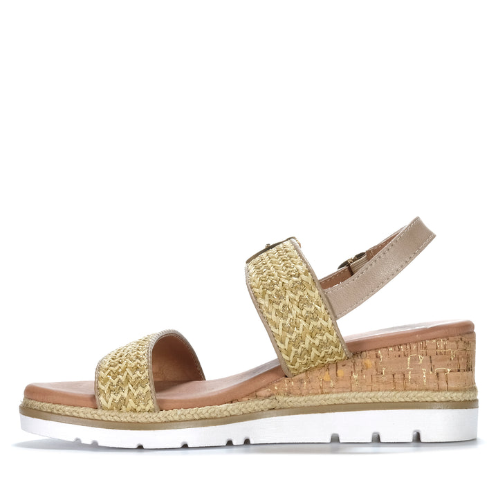 Bay Lane Ranch Gold Raffia Womens Sandals