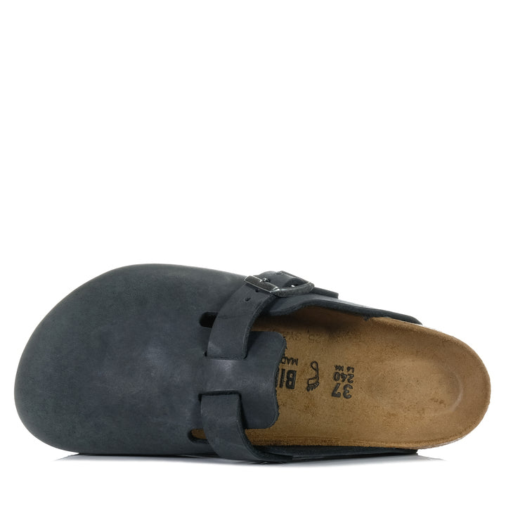 Birkenstock Boston Oiled Leather Black, 36 EU, 37 EU, 38 EU, 39 EU, 40 EU, 41 EU, 42 EU, 43 EU, 44 EU, 45 EU, 46 EU, Birkenstock, black, casual, flats, mens, sandals, unisex, wide, womens