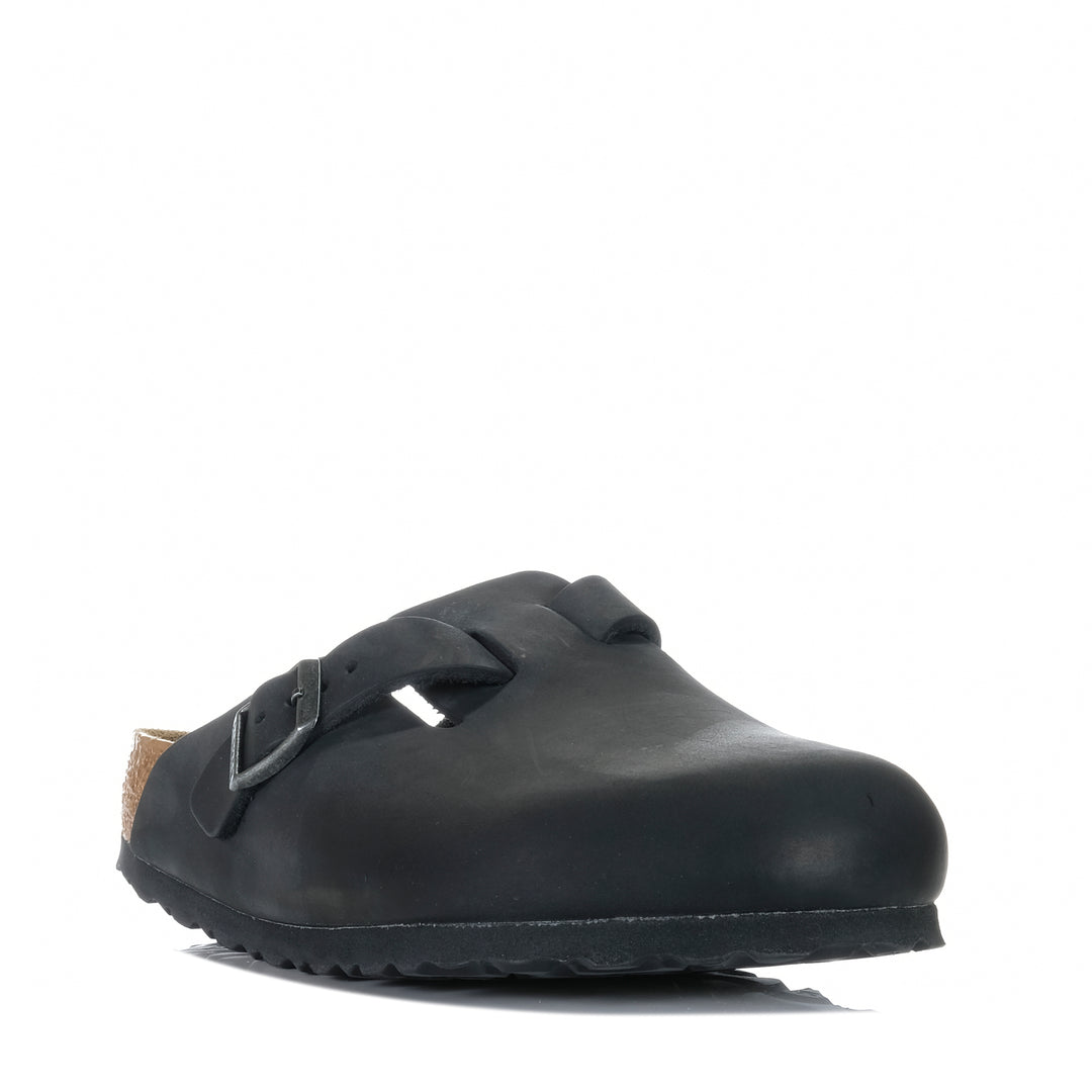 Birkenstock Boston Oiled Leather Black Unisex Sandals