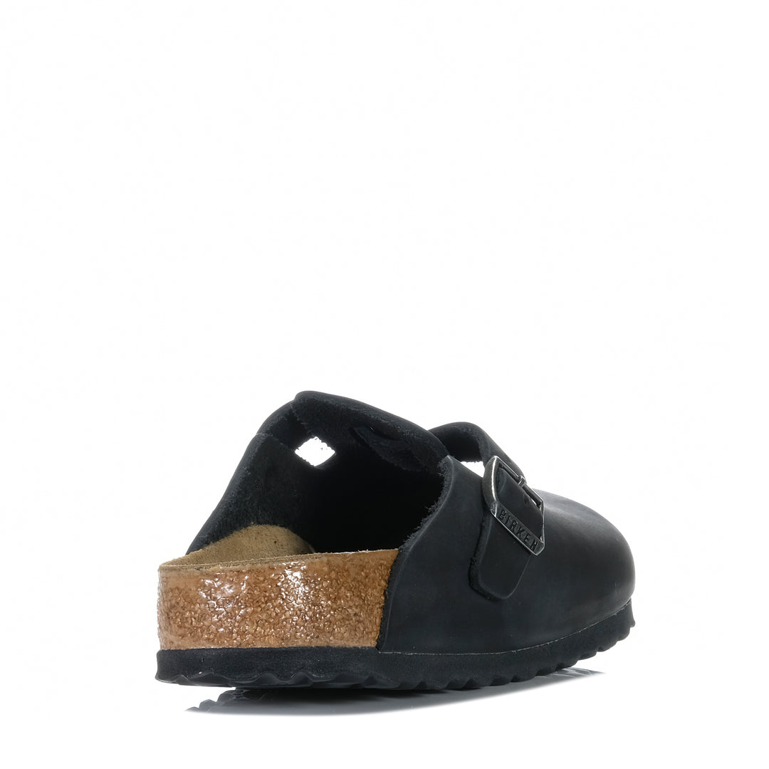 Birkenstock Boston Oiled Leather Black Unisex Sandals