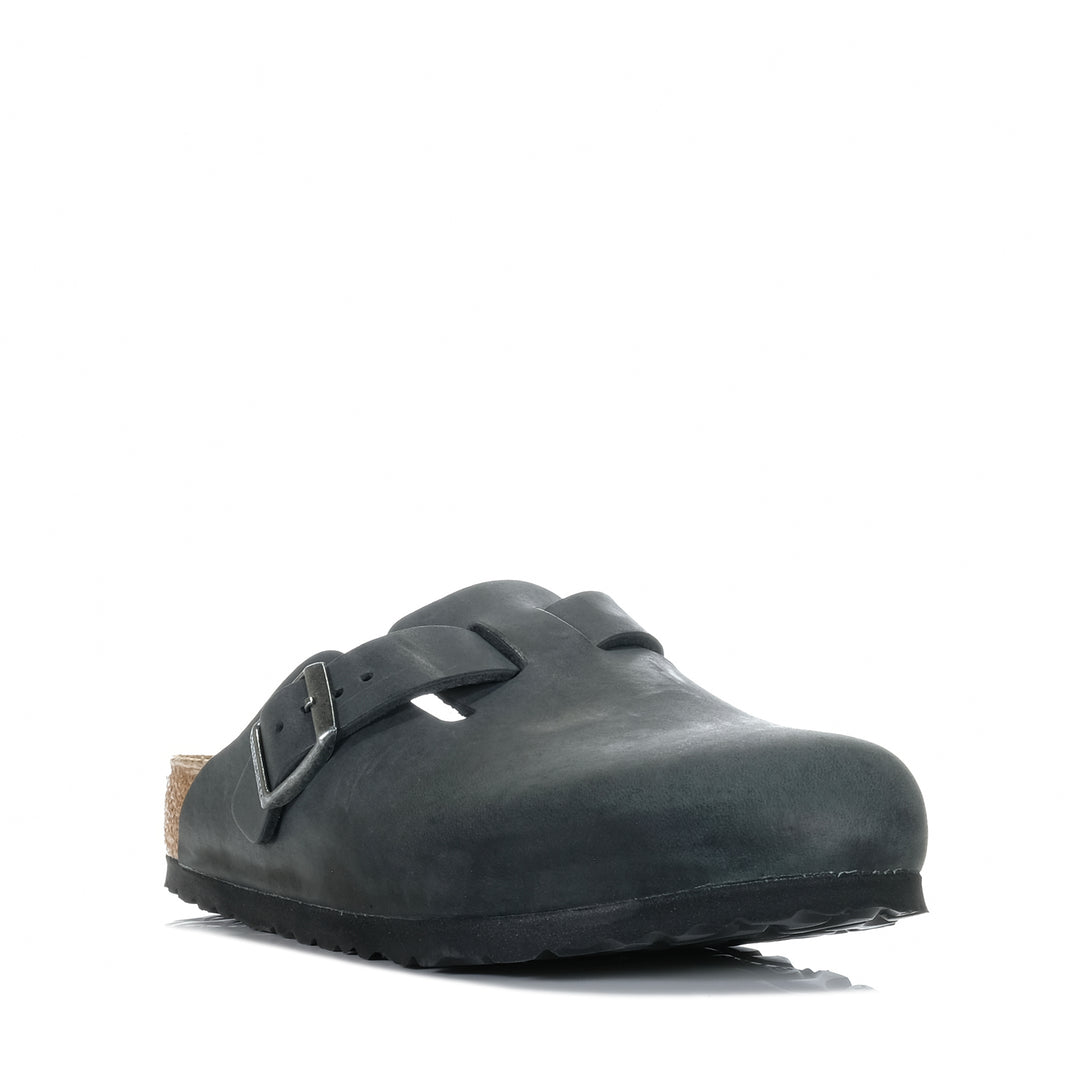 Birkenstock Boston Oiled Leather Black, 36 EU, 37 EU, 38 EU, 39 EU, 40 EU, 41 EU, 42 EU, 43 EU, 44 EU, 45 EU, 46 EU, Birkenstock, black, casual, flats, mens, sandals, unisex, wide, womens