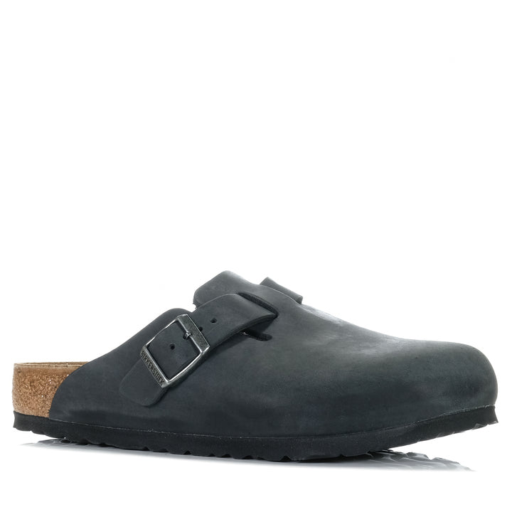 Birkenstock Boston Oiled Leather Black, 36 EU, 37 EU, 38 EU, 39 EU, 40 EU, 41 EU, 42 EU, 43 EU, 44 EU, 45 EU, 46 EU, Birkenstock, black, casual, flats, mens, sandals, unisex, wide, womens