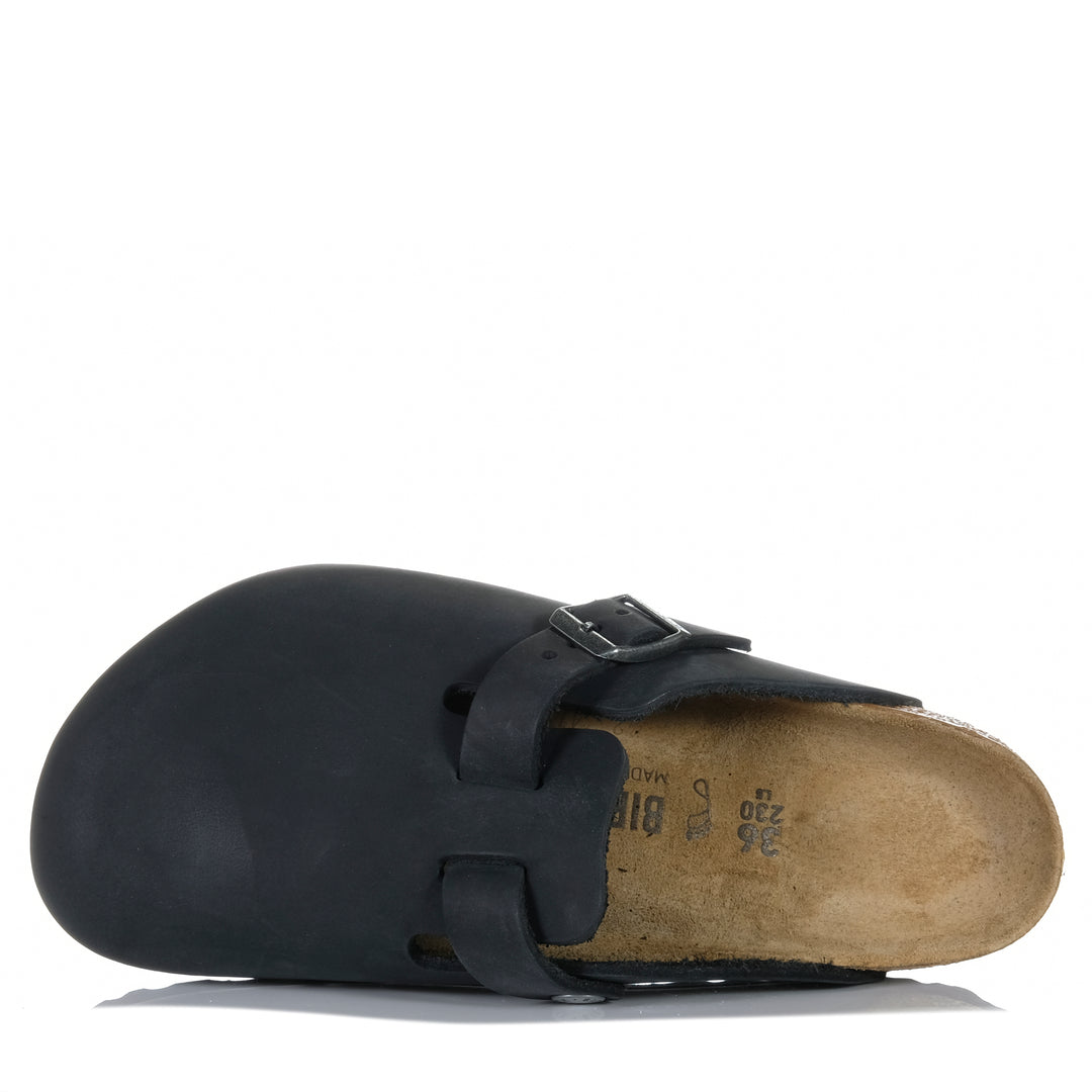 Birkenstock Boston Oiled Leather Black Unisex Sandals