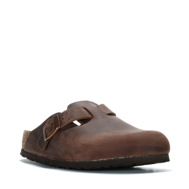 Birkenstock Boston Oiled Leather Habana Unisex Sandals
