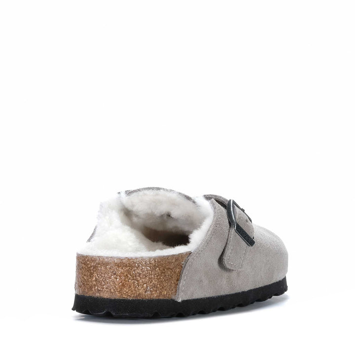Birkenstock Boston Shearling (Regular) Stone Coin Womens Slippers