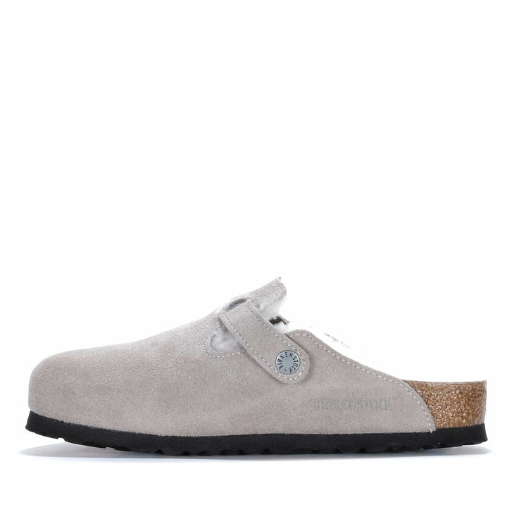 Birkenstock Boston Shearling (Regular) Stone Coin Womens Slippers