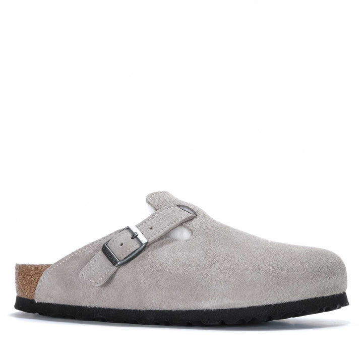 Birkenstock Boston Shearling (Regular) Stone Coin Womens Slippers