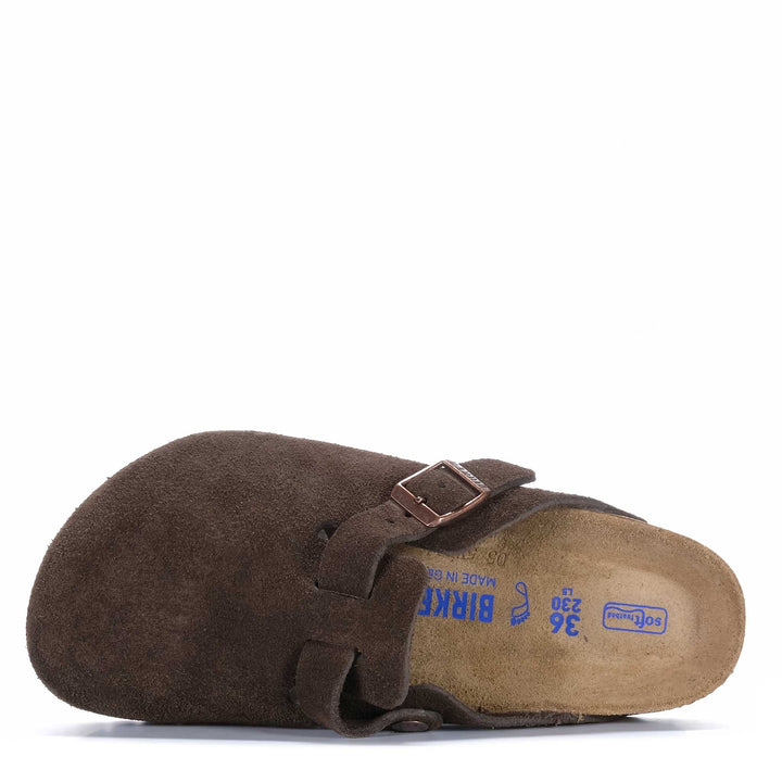 Birkenstock Boston Soft Footbed Suede Leather (Regular) Mocha