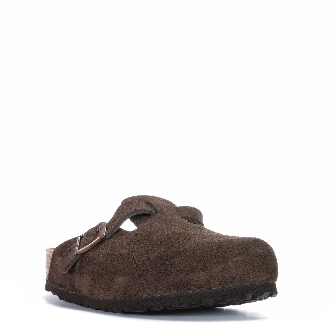 Birkenstock Boston Soft Footbed Suede Leather (Regular) Mocha