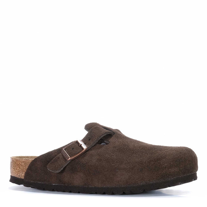 Birkenstock Boston Soft Footbed Suede Leather (Regular) Mocha