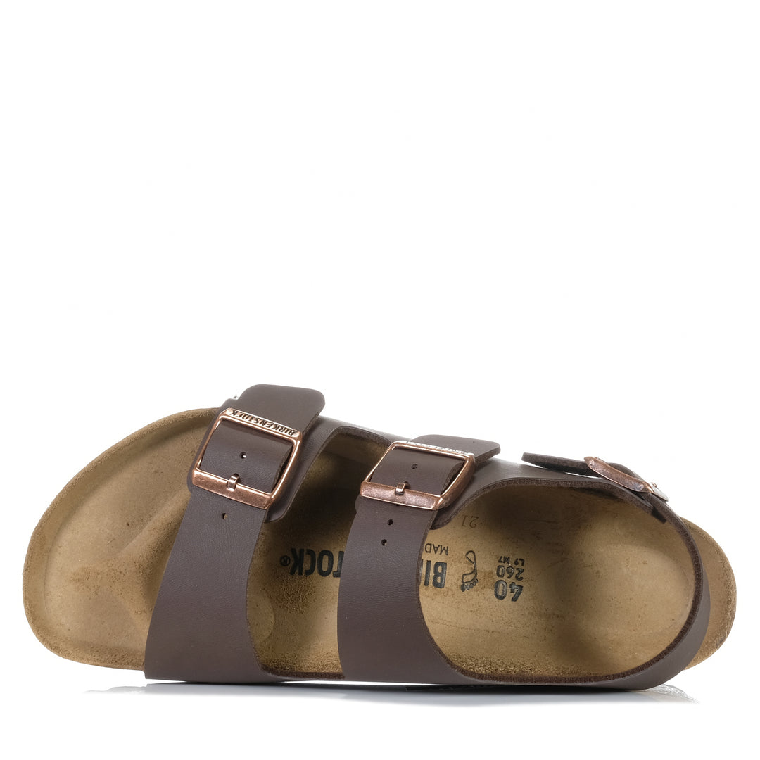 Birkenstock Milano Birko-Flor (Regular) Dark Brown, 40 EU, 41 EU, 42 EU, 43 EU, 44 EU, 45 EU, 46 EU, birkenstock, brown, flats, mens, sandals, unisex, wide, womens