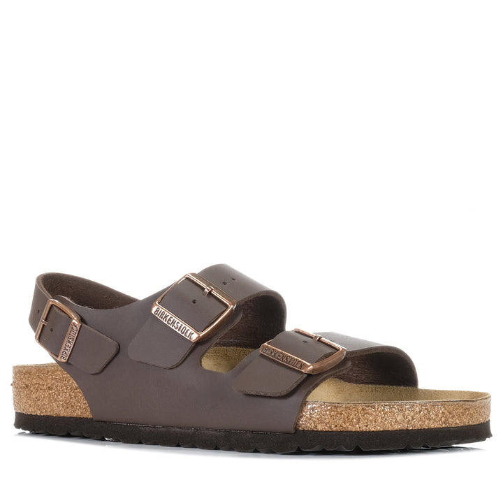 Birkenstock Milano Birko-Flor (Regular) Dark Brown, 40 EU, 41 EU, 42 EU, 43 EU, 44 EU, 45 EU, 46 EU, birkenstock, brown, flats, mens, sandals, unisex, wide, womens