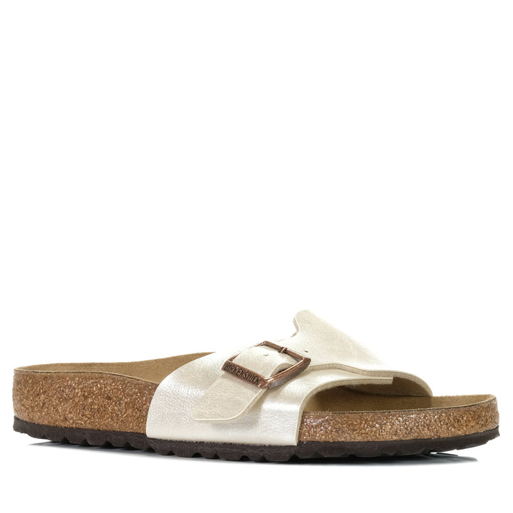 Birkenstock Catalina Birko-Flor Graceful (Regular) Pearl White, 36 EU, 37 EU, 38 EU, 39 EU, 40 EU, 41 EU, Birkenstock, flats, metallic, sandals, wide, womens