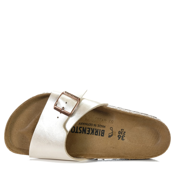 Birkenstock Catalina Birko-Flor Graceful (Regular) Pearl White, 36 EU, 37 EU, 38 EU, 39 EU, 40 EU, 41 EU, Birkenstock, flats, metallic, sandals, wide, womens