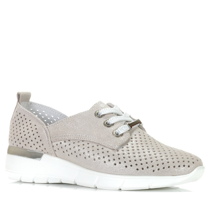 Blitz Skinside Out Glam Light Grey Shimmer, 36 eu, 37 eu, 38 eu, 39 eu, 40 eu, 41 eu, blitz, feature, flats, grey, low-tops, metallic, shoes, sneakers, womens