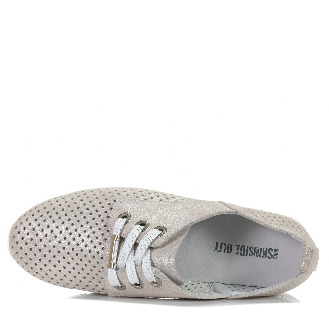 Blitz Skinside Out Glam Light Grey Shimmer, 36 eu, 37 eu, 38 eu, 39 eu, 40 eu, 41 eu, blitz, feature, flats, grey, low-tops, metallic, shoes, sneakers, womens